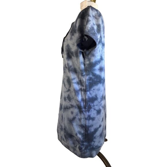 Ideology Womens Tie-Dye Tunic Top W/ Lace-Up Neckline Short Sleeves Relaxed Fit - Picture 2 of 5